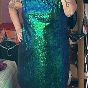 Iridescent Sequin Mini Dress